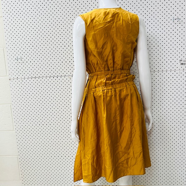 2000s vintage MARNI / silk dress in mustard / s (3899807765065096897)