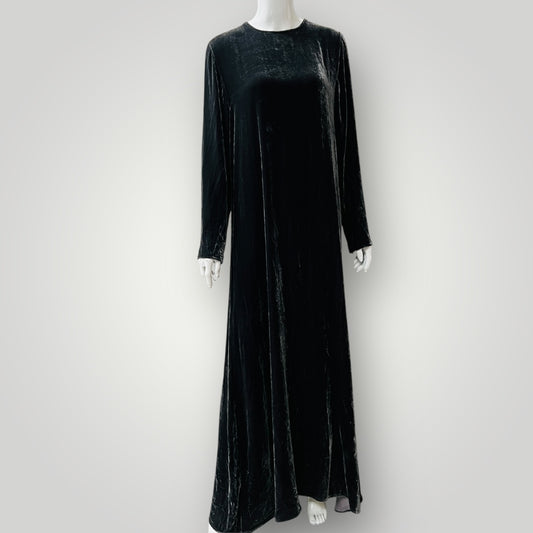 1990s nz vintage / GAYE BARTLETT / silk velvet maxi dress / s (3900238054027509322)