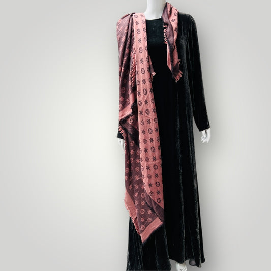 patterned / wool viscose scarf / large (3900238059855192213)