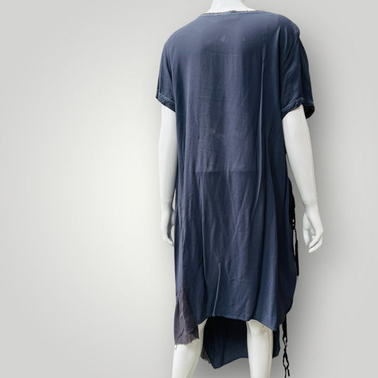 company of strangers / sheer dress with ruched sides / silk / s (3900238097605389593)