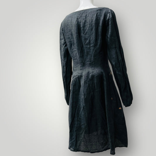 crispy linen / fitted dress / for repair / s (3900238099057548636)