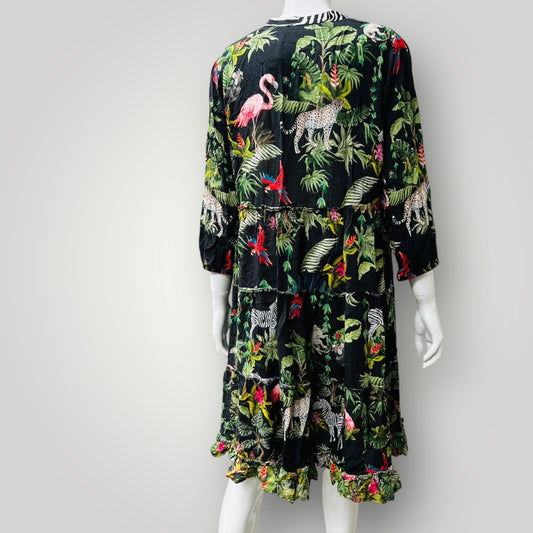 LULALIFE / jungle print dress / L (3900238104270879894)