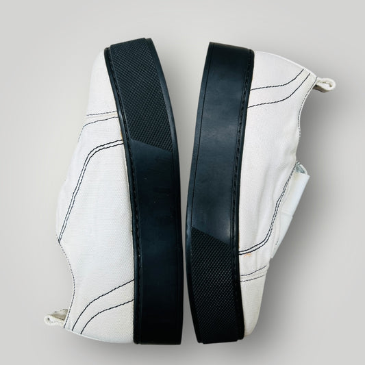 MOOCHI / white canvas platform slip-on sneakers / 37 (3900753926696527097)