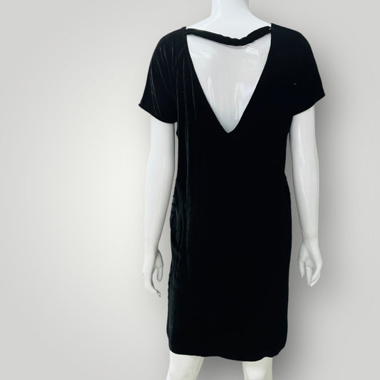 MOOCHI / black velvet dress / made in nz / s (3904558888756342722)