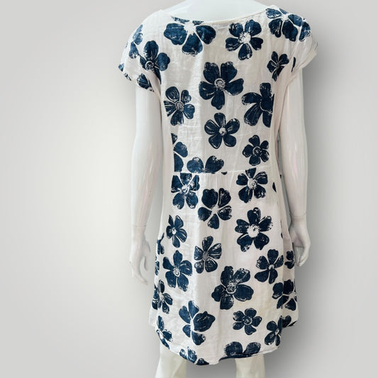 MOMENTO / made in italy / linen shift dress / s (3904558917476231703)