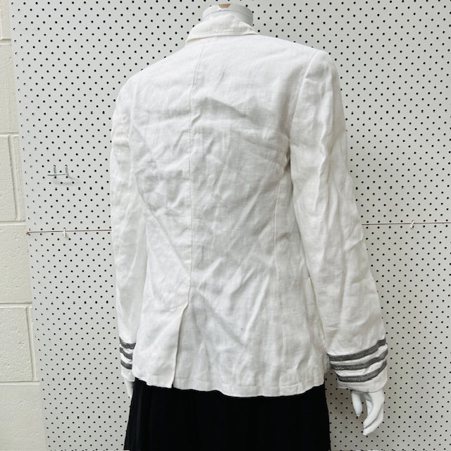 RALPH LAUreN / linen military style blazer / white / s (3905753759165689364)