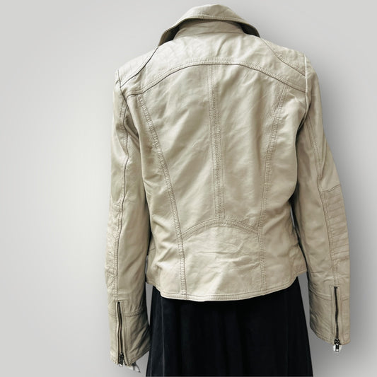 DISCOVERING / beige leather jacket / 36 (3905753927139895724)