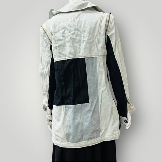 ONE TEASAPOON / longline denim patchwork jacket / s (3905753933678593101)