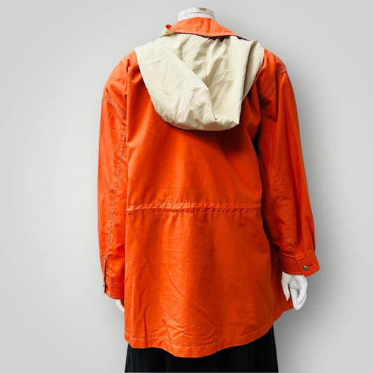 1990s vintage / JEAN JAURES / orange anorak / L (3905753938401027194)