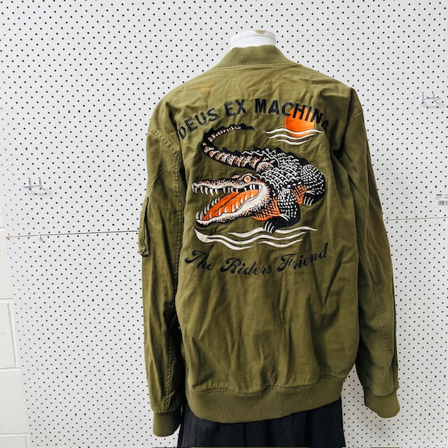 Deus Ex Machina / Elias Croc Bomber Jacket / khaki / XL (3906272951347499376)