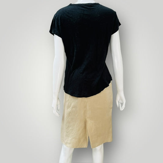 2000s nz vintage / JUDITH MALCOLM / pencil skirt in silky linen / s (3906301885423611159)