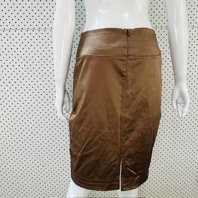 NKD / brown pencil skirt / made in nz / 10 (3906301921328935870)