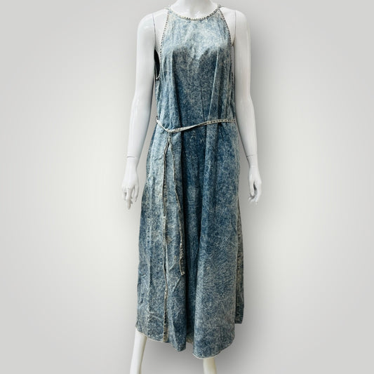 KAREN WALKER / acid wash denim dress / s (3907128829498289754)