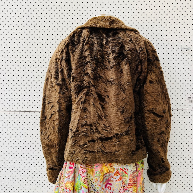 1960s nz vintage / ROYSTYLES / faux fur jacket / s (3907495878258050056)