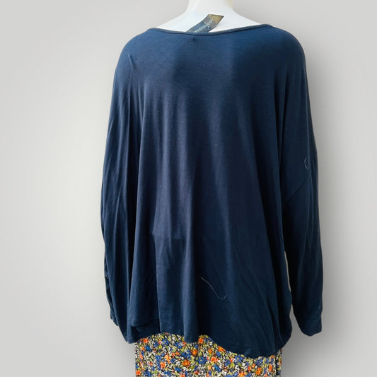 MAAIKE / blue ruched top / L (3907569729355041815)