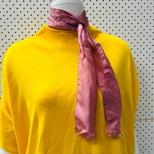 COS / bright yellow high necked wide oversized cotton top / L (3907685101442765984)