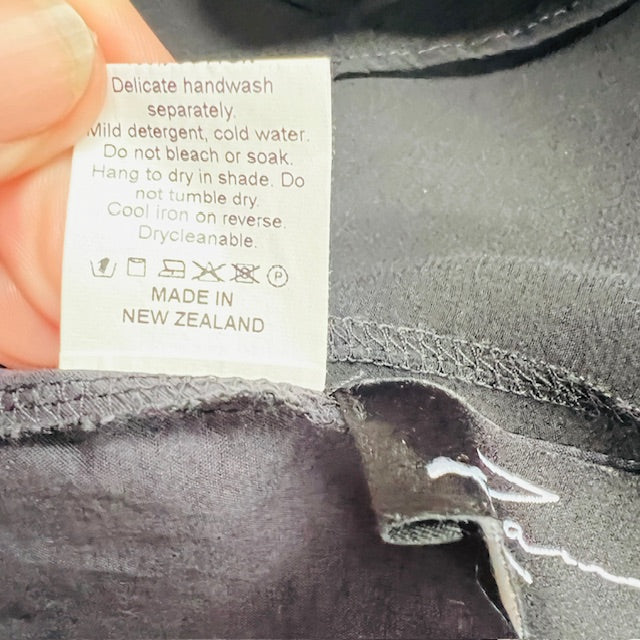 ZAMBESI / 'sway' silk dress in phantom (black) / one size (3907685152599707475)