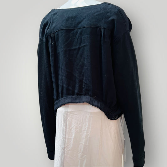 vintage / NOM*D / blazer cardigan with wool sleeves / 10 (3907771022207710590)