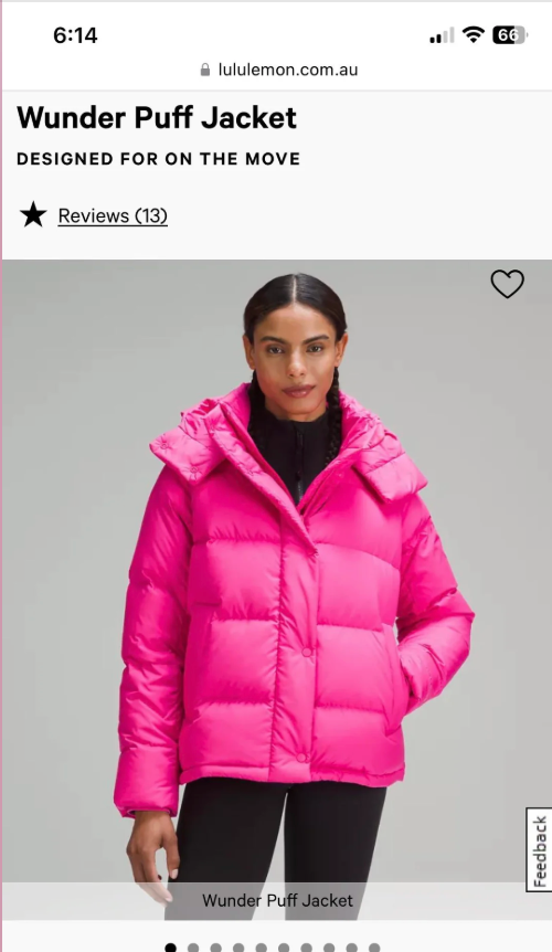 LULULEMON / wunder full 600 down puffer / sonic pink / 12 / $449 rrp (3908021395160546382)