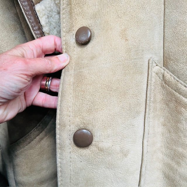 1970s nz vintage / KNIGHT TAYLORS / genuine sheepskin shearling jacket / s (3908616511995740823)