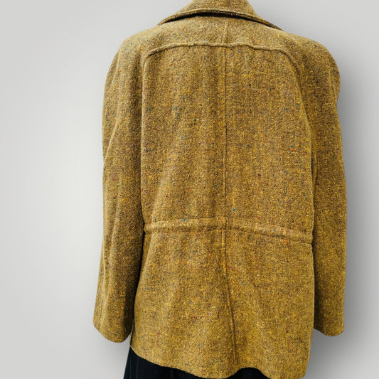 1960s vintage / tweed wool / bush shirt jacket / M (3910607138673795100)