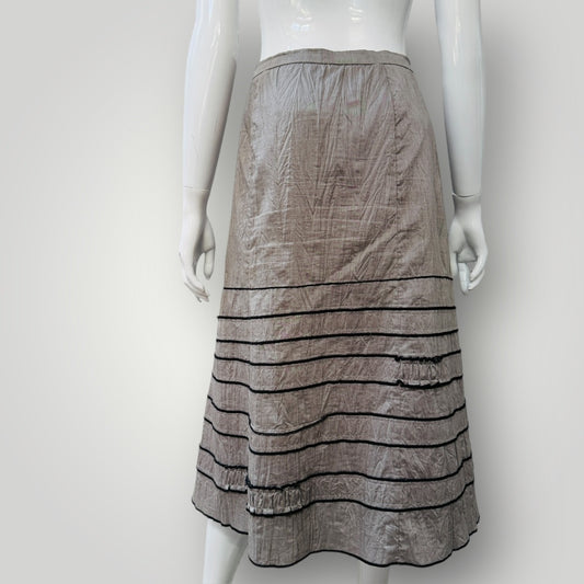 SAS / silver grey a line midi skirt / made in nz / 16 (3911289246576278729)