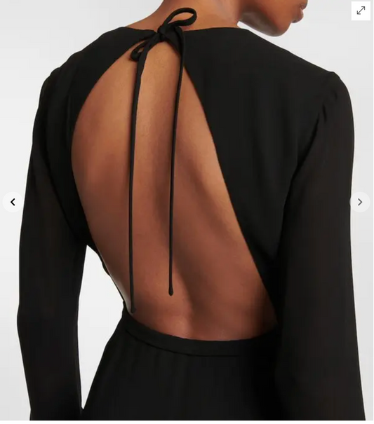 SAINT LAURENT / Open Back Long Sleeve Dress / Black / $5,000rrp (3912258793536731320)