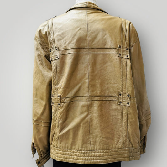 greenish / leather jacket / L (3912319926789596133)