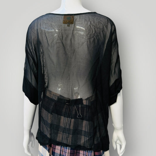 BROOKE TYSON / silk + sequin top / s (3912618609949690274)