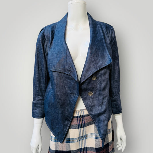 JANE DANIELS / linen jacket / made in nz / 12 (3912618647419687257)