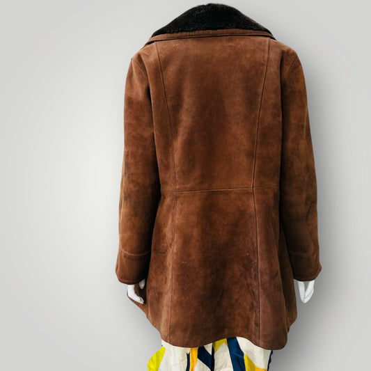 1970s british vintage / HeaTona / shearling leather jacket / m (3913105375324209353)