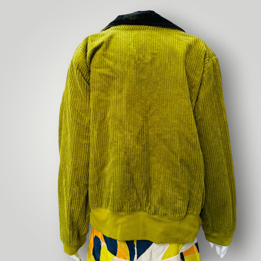 1990s nz vintage / lime green corduroy jacket / m / made in nz (3913540680398296181)