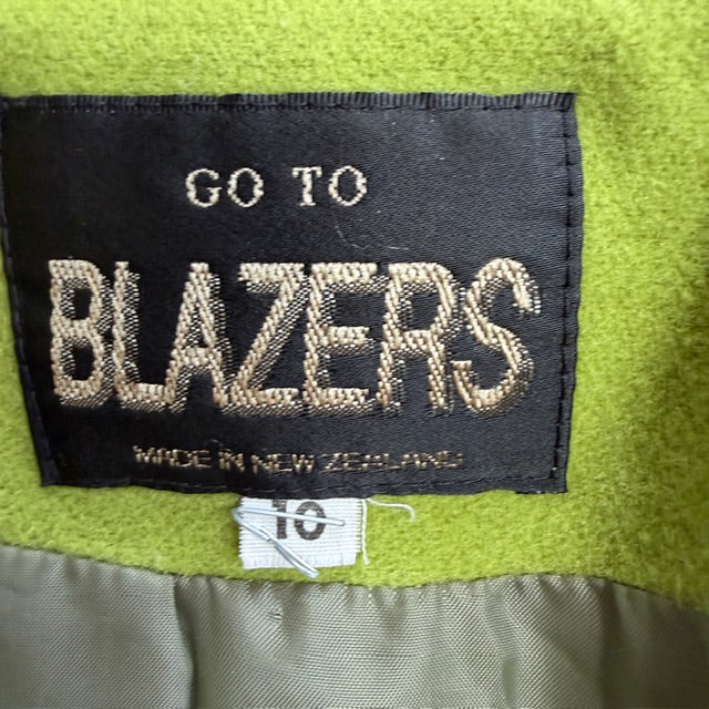 1990s vintage / lime green wool blazer / s (3913640192429953785)