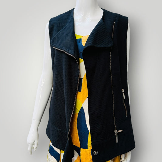 ZAMBESI / sleeveless biker jacket with silk scarf attached / 12 (3913640480034309102)