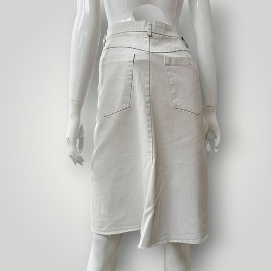2000s vintage / MARGIELA / white grey a line skirt / s (3913714081829542232)