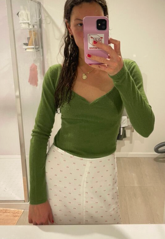 PARIS GEORGIA / cashmere wool bodysuit / green / m (3913827557401451390)