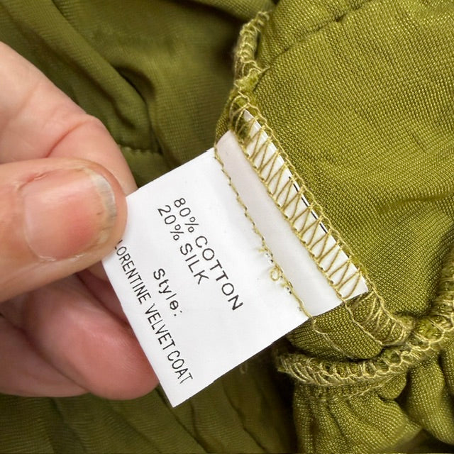 Miss Rose Sister Violet / Florentine silk velvet coat / moss green / XL (3914055713221522458)
