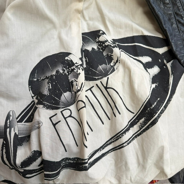 1980s aussie vintage / FRANTIK by Christine Ponting / black leather jacket / 10 (3914055750764887416)