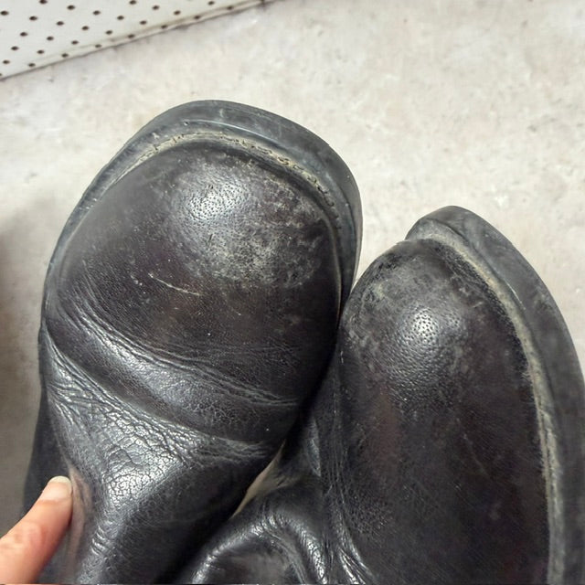 BOOTS / full length black leather / 41 (3914313697529558473)