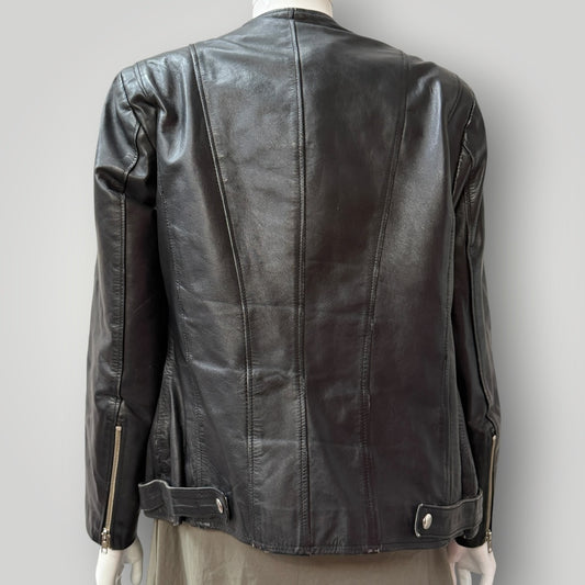 biker jacket / black leather / s/m (3914752974952417600)