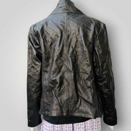 GRACE HILL / black leather jacket / s (3915533657703353297)