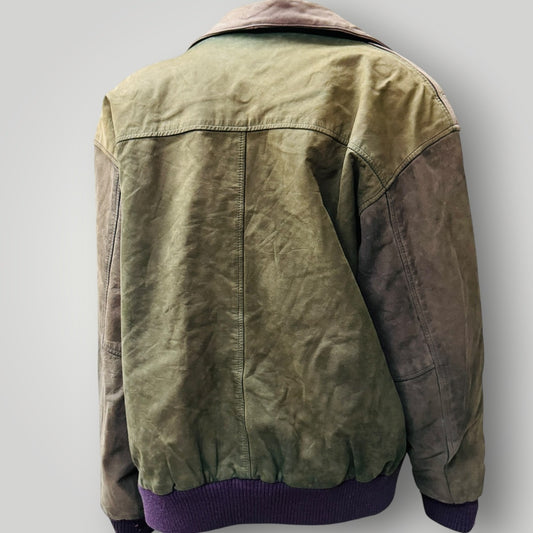 1980s/1990s vintage / Hunt Club soft leather vintage flight bomber jacket / L (3915984195839915214)