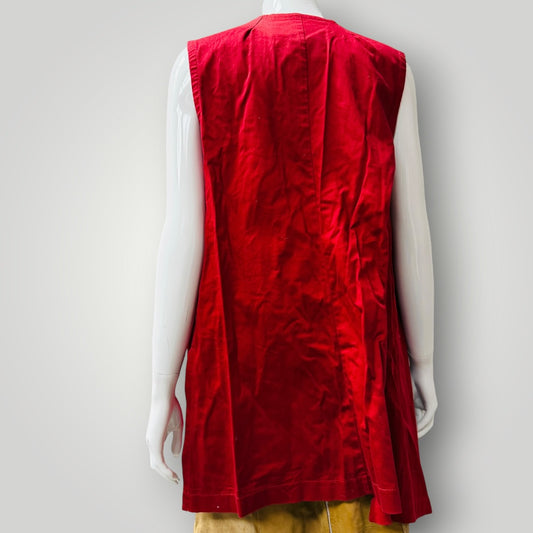 2000s nz vintage / MILD RED / draped sleeveless vest / m (3916143622537839807)