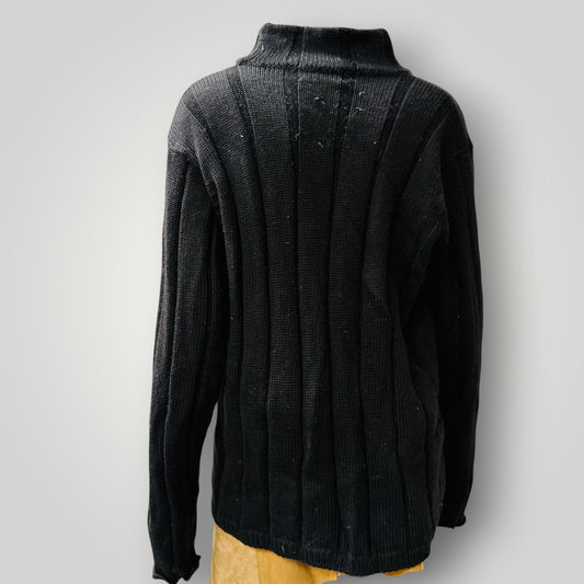 1990s nz vintage / NOM*D / black wool jumper / s (3916143634989616395)