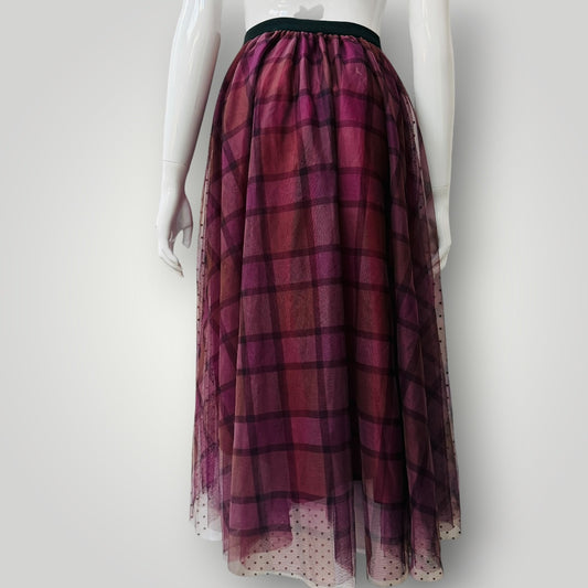 patterned / tulle skirt / red / s (3916551943985556731)
