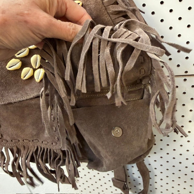 1990s nz vintage / FLORIAN / suede leather backpack / made in nz (3916725185457413305)