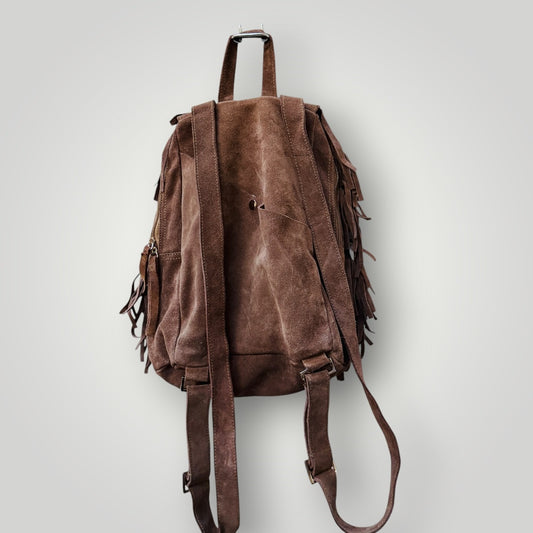 1990s nz vintage / FLORIAN / suede leather backpack / made in nz (3916725772049680366)