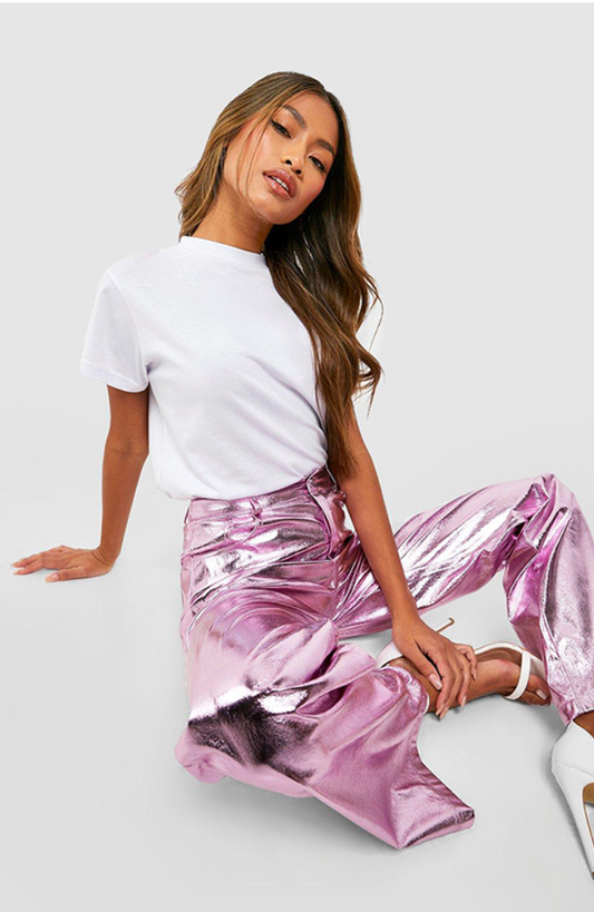 boohoo / fuchsia metallic pants / 16 (3917192463825607138)