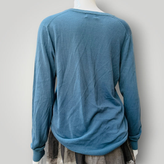 STANDARD ISSUE / blue v neck jumper / s/m (3917700357303014852)