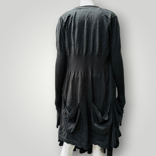 NOM*D / merino longline cardigan in khaki green / 1 (3917951976576578439)